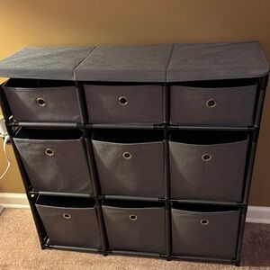 Gray Hardtop Storage Organizer with 9 Bins